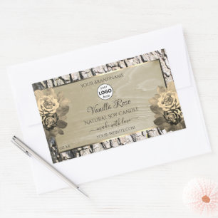 Floral Rose Arbre Grain produit Étiquette Logo