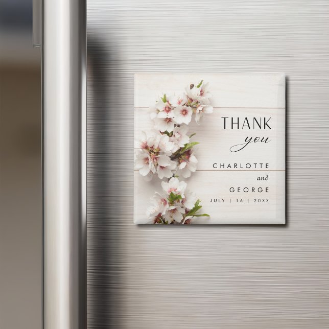 Floral rose blanc | Magnet de faveurs de mariage (Créateur téléchargé)