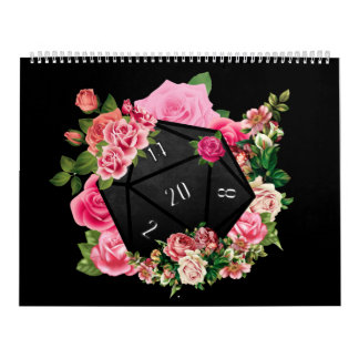 Floral Rose D20 Tabletop RPG Gaming Würfel Kalender