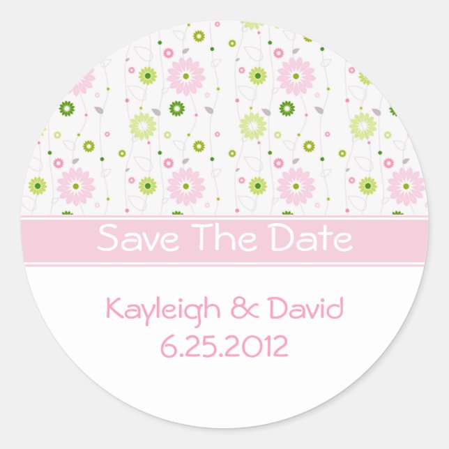 Floral Rose Enregistrer Le Sticker Date (Devant)