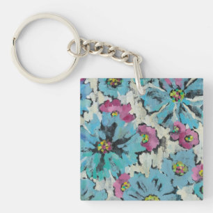 Floral rose et bleu graphique