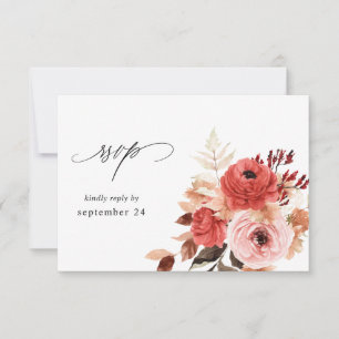 Floral rose et rouge w Repas RSVP