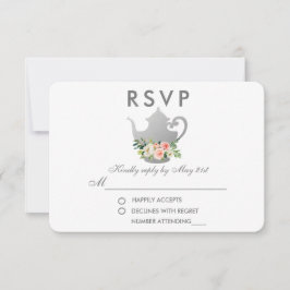 Floral rose Fête des mariées Argent Tea Party RSVP