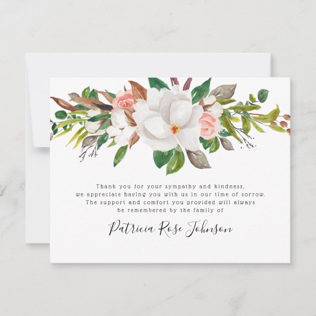 Floral Rose Funeral Memorial Merci (Devant)