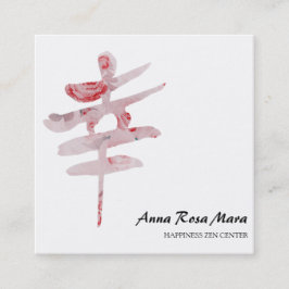 *~* Floral Rose GLÜCKLICHES Kanji Japan QR Quadratische Visitenkarte