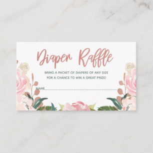 Floral Rose Gold Baby Dusche Windelwanne Beilage Begleitkarte