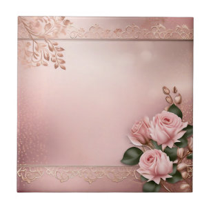 Floral Rose Gold Botanisch Fliese