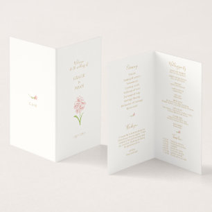 Floral Rose ivoire plié programme de mariage de ca