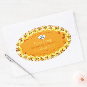 Floral Rose Orange Jaune Produit Étiquettes Ajoute