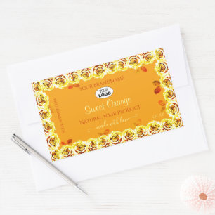 Floral Rose Orange Jaune Produit Étiquettes Ajoute