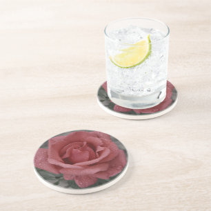 Floral Rose Sandstone Untersetzer - Stilvoll & hal