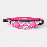 Floral rose tropical moderne Nom personnalisé