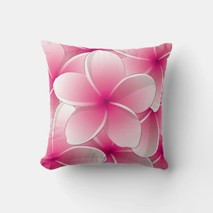 Floral rose vif Coussin décoratif réversible