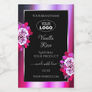 Floral rose violet noir produit Étiquettes Rose Lo