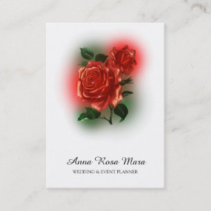 *~* Floral Rote Rose Hochzeitsplaner QR-Code Visitenkarte