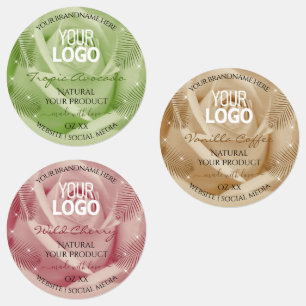 Floral Rouge Brown Vert produit Logo Étiquette