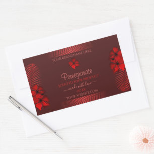 Floral rouge foncé produit Étiquette Fleurs hawaïe