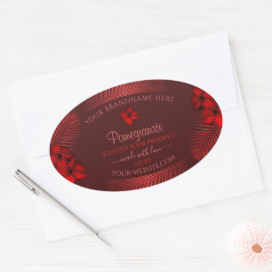 Floral rouge foncé produit Étiquette Fleurs hawaïe