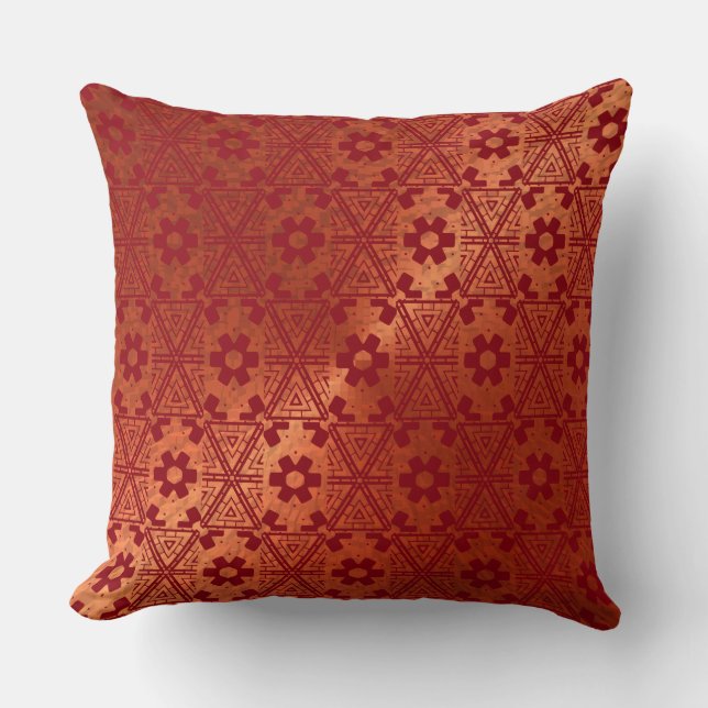 Floral rouge moderne Motif Coussin (Recto)