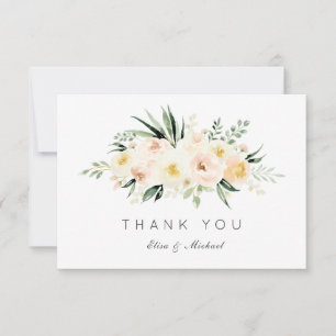 Floral rougissent le carte de remerciements