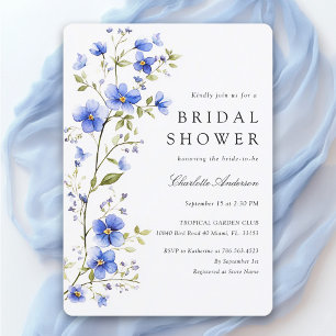 Floral Royal Blue Brautparty Einladung