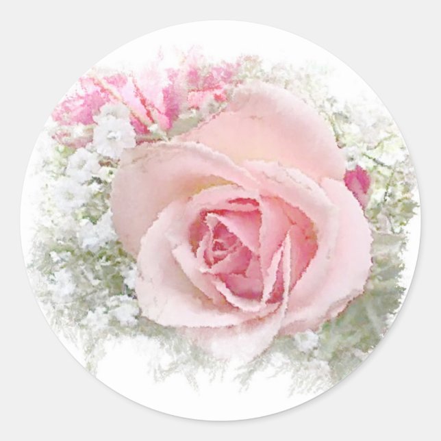 floral runder aufkleber (Vorderseite)
