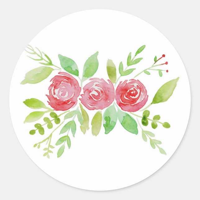Floral Runder Aufkleber (Vorderseite)