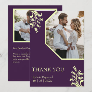 Floral Russian Violet Wedding Dankeskarte