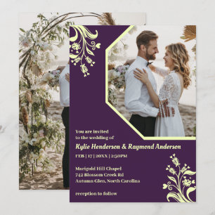 Floral Russian Violet Wedding Einladung