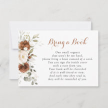 Floral Rust Pumpkin Baby Dusche bringen ein Buch