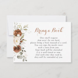 Floral Rust Pumpkin Baby Dusche bringen ein Buch RSVP Karte