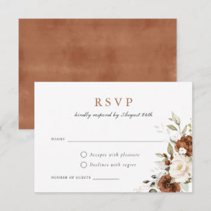Floral Rust Pumpkin Greenery Hochzeit im Herbst UA Einladung