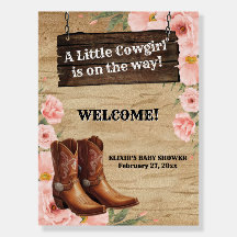 Floral Rustic Cowgirl Boots Baby Dusche