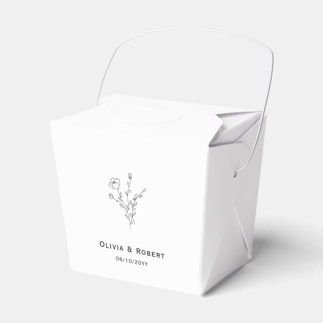 Floral Rustic einfache Hochzeit Geschenkschachtel (Vorderseite)