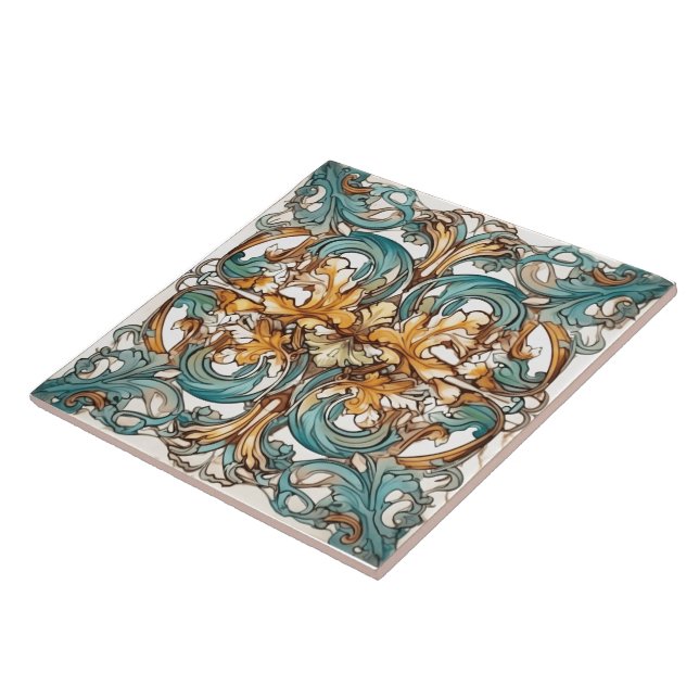 Floral Rustic Indigo Azulejo Tiles Fliese (Seite)