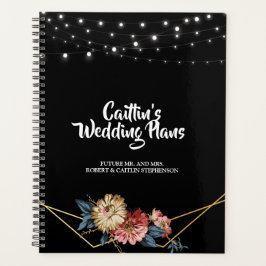 Floral Rustic Magnolia String Ligh Hochzeitsplaner Planer