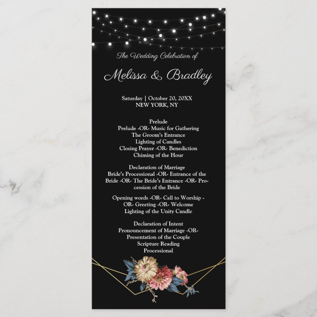 Floral Rustic Magnolia String Lights Program Programm (Vorderseite)