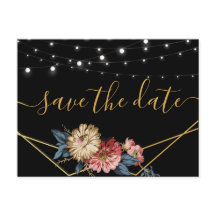Floral Rustic Magnolia String Lights Save the Date