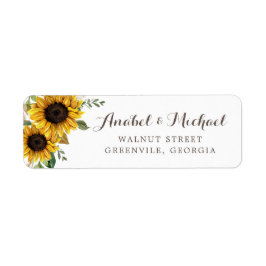 Floral Rustic Sunflower Country Stalladresse Label