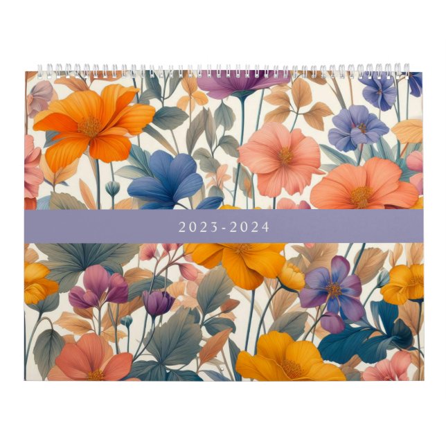Floral rustikal bunt bohemian botanisch kalender (Titelbild)