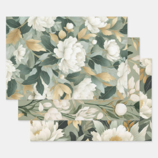 Floral rustikal Vintag elegant stilvoll Geschenkpapier Set