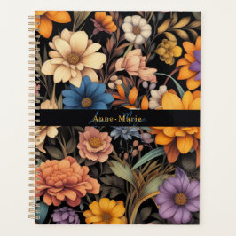 Floral rustikal Vintage elegante schwarz Planer