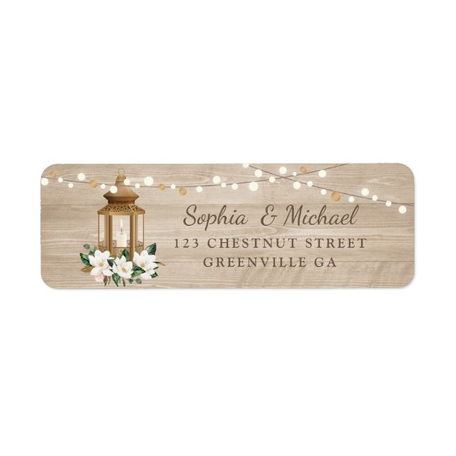 Floral rustikales Holz Lantern Magnolia String Lig (Vorne)