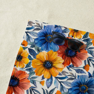 Floral rustikales Retromuster Strandtuch