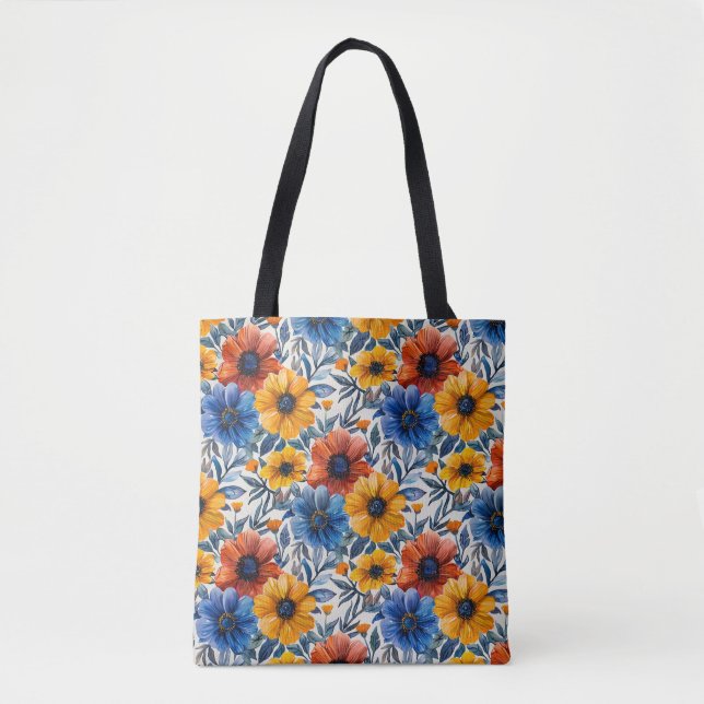 Floral rustikales Retromuster Tasche (Vorderseite)