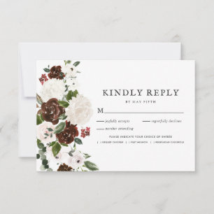 Floral rustique Boho Green RSVP avec repas