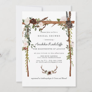 Floral rustique   Invitation de douche nuptiale