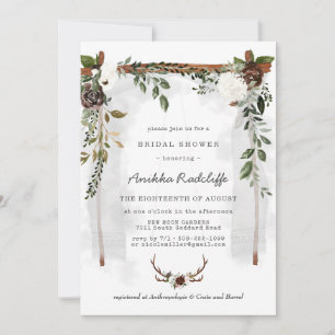 Floral rustique   Invitation de douche nuptiale