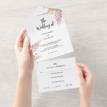 Floral Rustique Tout en un Faire-part de mariage