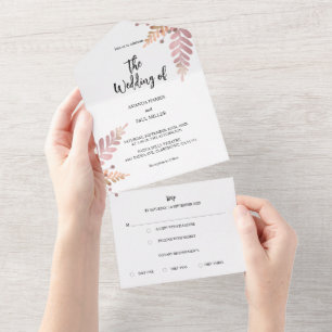 Floral Rustique Tout en un Faire-part de mariage